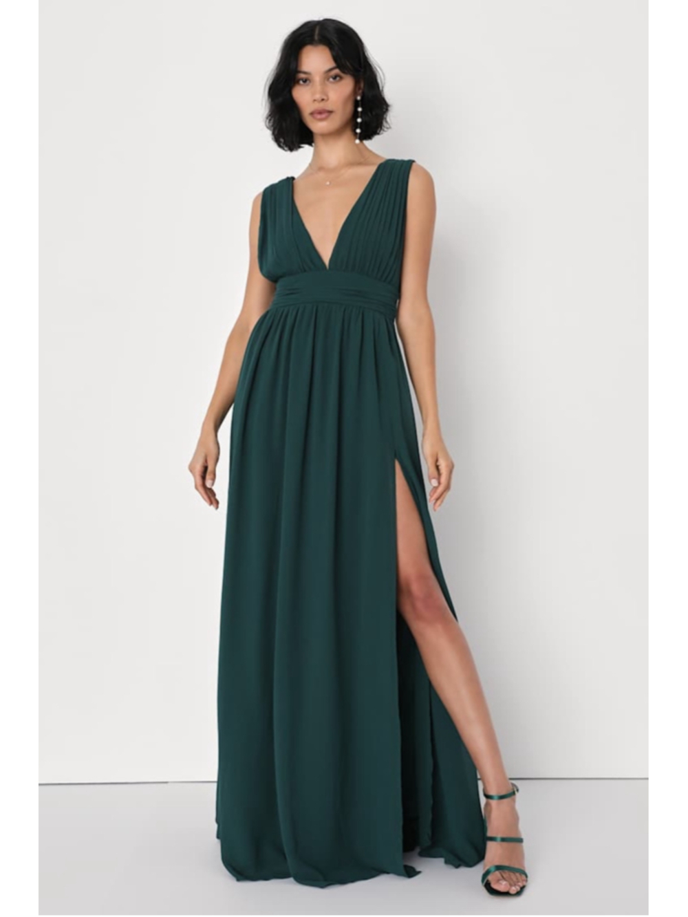 Women's Lulus Heavenly Hues Forest Green Maxi Dress Size M